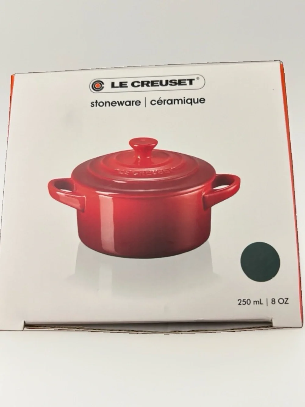 Le Creuset Mini Round Cocotte Artichaut 8oz 250mL Stoneware New Green